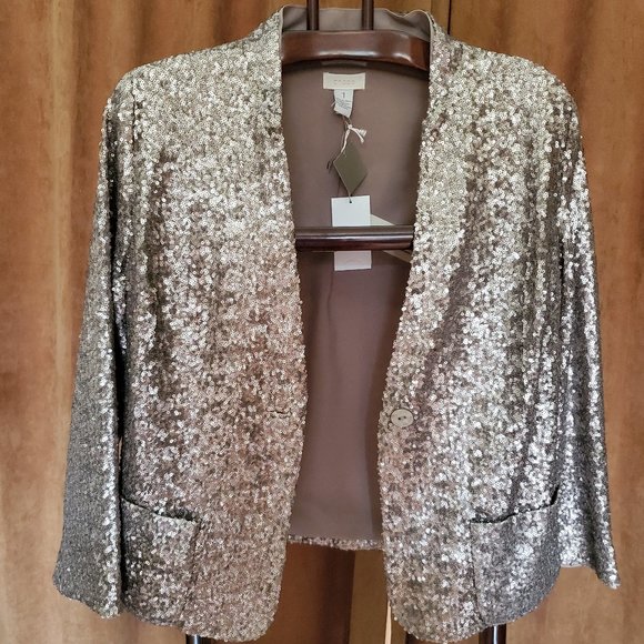 CHICO'S "All Over Sequin" Jacket _NWT - Gorgeous - Picture 3 of 14